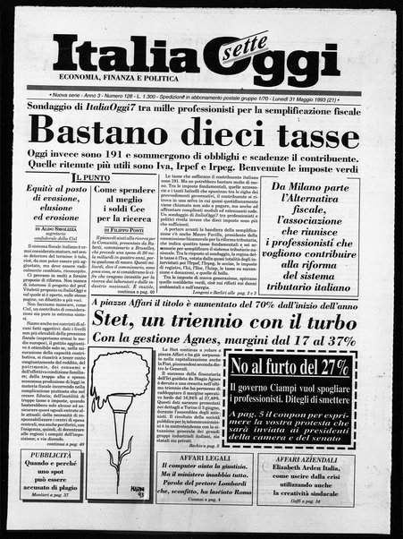 Italia oggi : quotidiano di economia finanza e politica